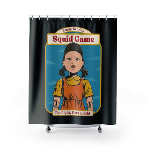 Vintage Squid Game Doll Shower Curtains