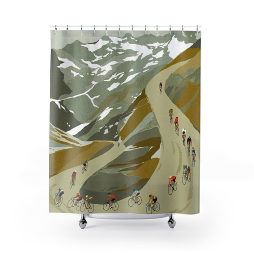 Cycling-Themed Shower Curtains for Bike Enthusiasts