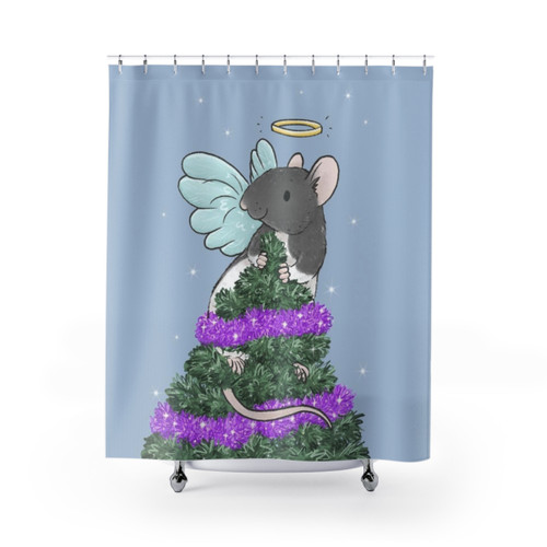 Christmas Angel Rat Shower Curtains