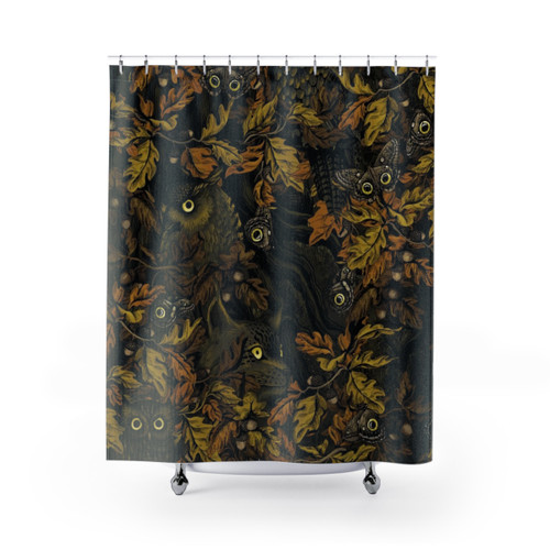 Autumn themed Fit In (Burnt Sienna) shower curtains