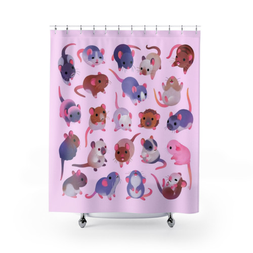 Fancy Rat Pink Shower Curtain