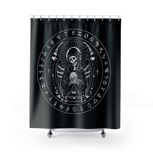 Gothic Punk Santa Muerte Shower Curtain