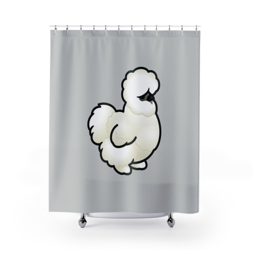 Chubby Silkie Chicken Shower Curtains