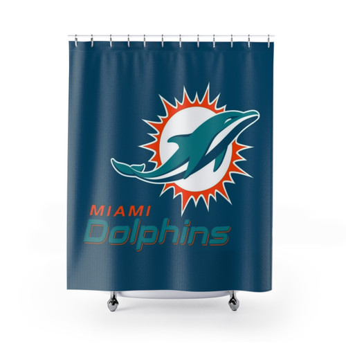 Miami Dolphins themed shower curtain