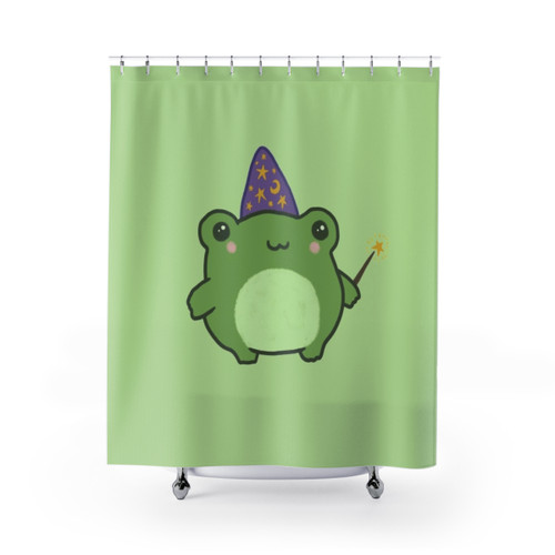 Cottagecore Frog Wizard Shower Curtain