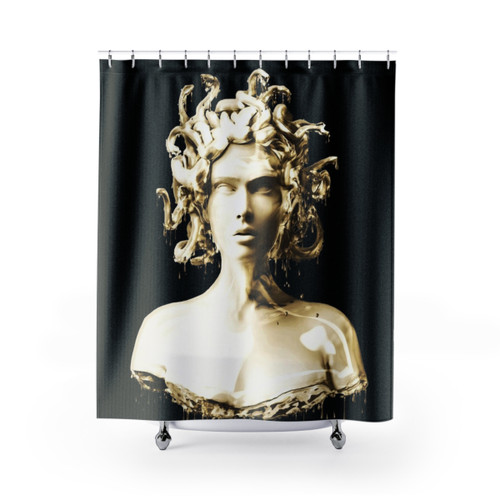 Gold Medusa Shower Curtain