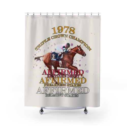 Affirmed Equestrian Shower Curtain - Triple Crown Champion Horse Racing Design
