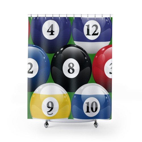Billiards Pool Balls Shower Curtain