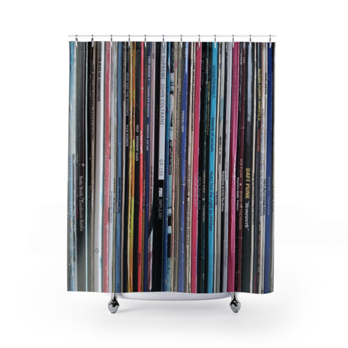 Vinyl Music Album Themed Shower Curtain
