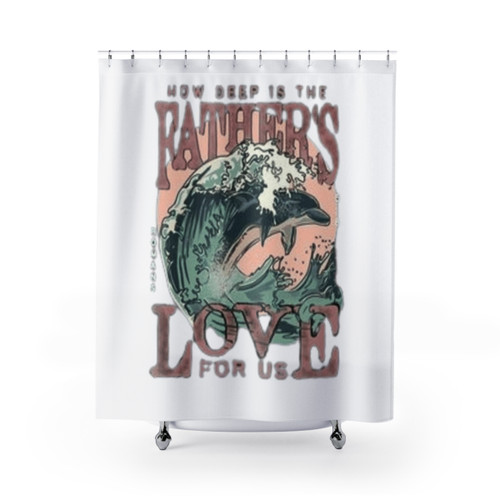 Colorful Abstract Shower Curtains with Bible Verse Design