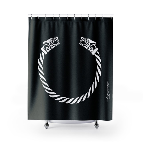 Premium Viking Wolf Design Shower Curtain