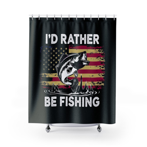 Funny Fishing Shower Curtains with Fish and Fishing Motifs
