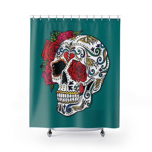 Heartbreak Sugar Skull Shower Curtain