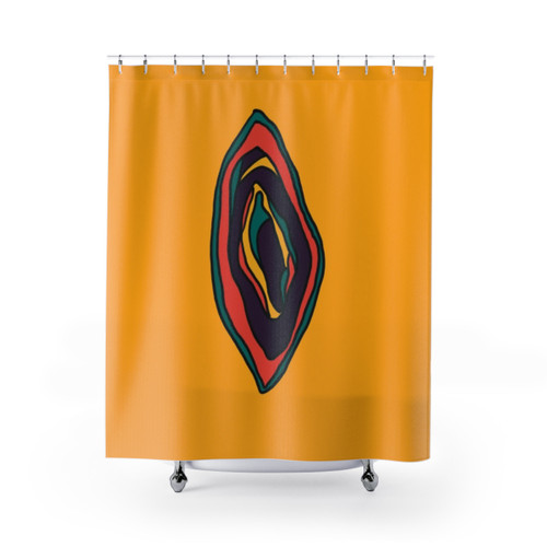 Colorful Feminist Shower Curtains with Vagina and Vuvla Designs