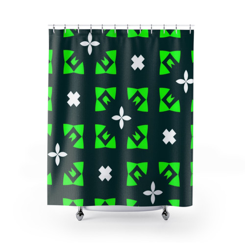 Patterned Shower Curtain with Geometric Designs