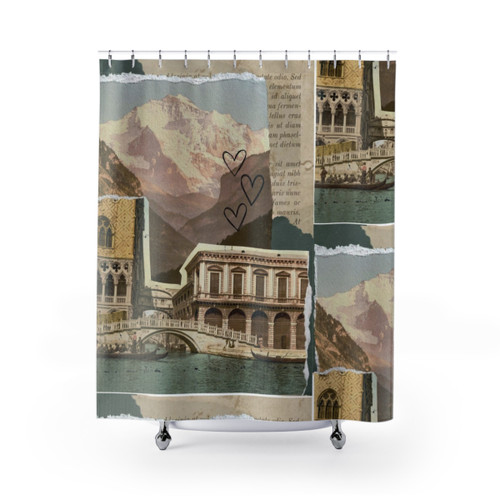 Vintage Scrapbook Design Shower Curtains