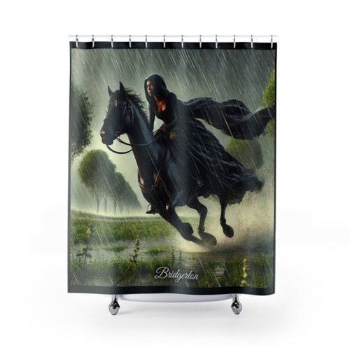 Bridgerton Inspired Shower Curtains Featuring Kate's Daring Ride in the Rain