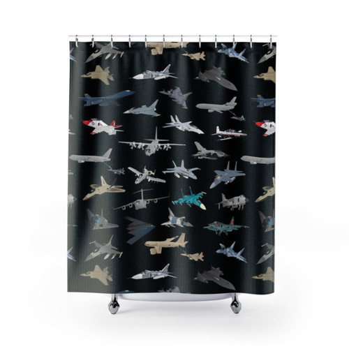 Modern Military Airplane Shower Curtains