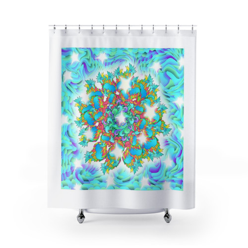 Bright Blue Blinded Lights Shower Curtains