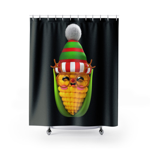 Festive Christmas Corn Shower Curtains