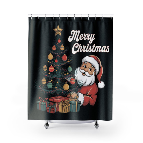 Retro Christmas Tree Shower Curtains
