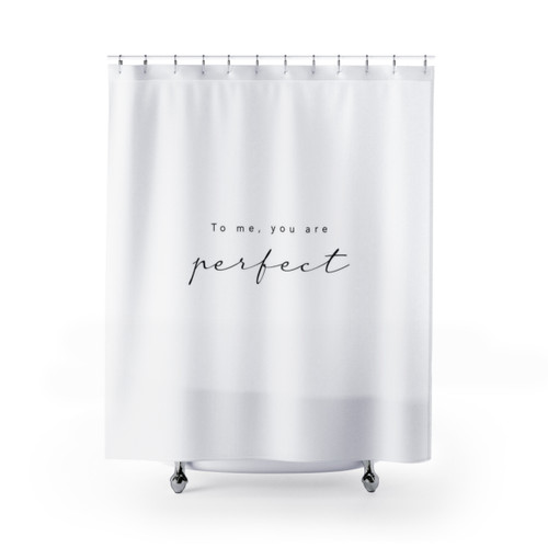 Minimalist Shower Curtains with Romantic Quote