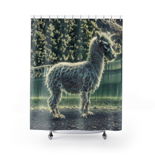 Spooky Ghoul Llama Shower Curtain