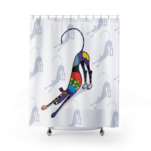 Kaleidoscope Shower Curtains featuring Cartoon Dogs