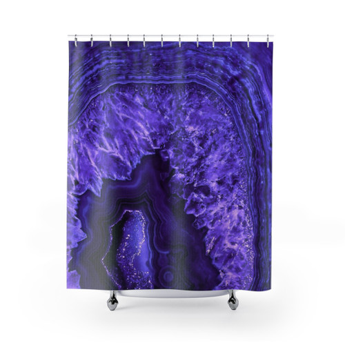 Ultra Violet Agate Faux Mineral Gemstone Shower Curtains