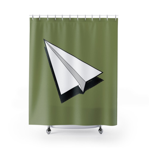 Abstract Airplane Shower Curtains