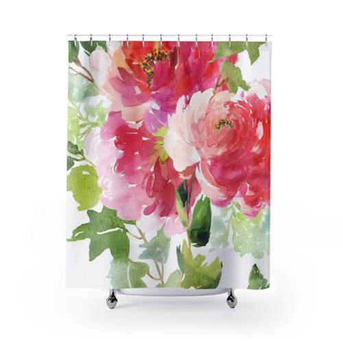 Wild Peonies Bouquet Shower Curtains