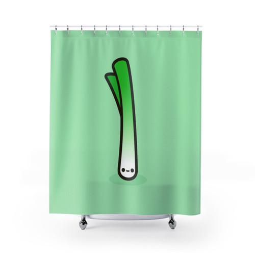 Cute spring onion shower curtain