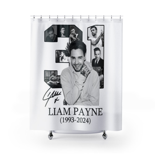 Rest in Peace Liam Payne Signature Shower Curtains