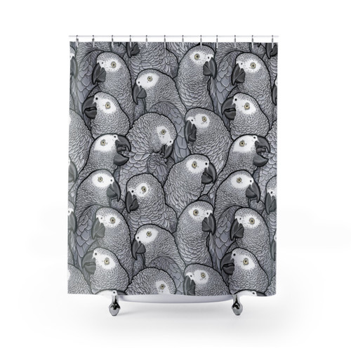 African Grey Parrot Shower Curtain