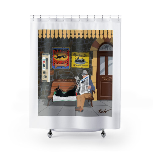 Whimsical Greyhound Shower Curtains