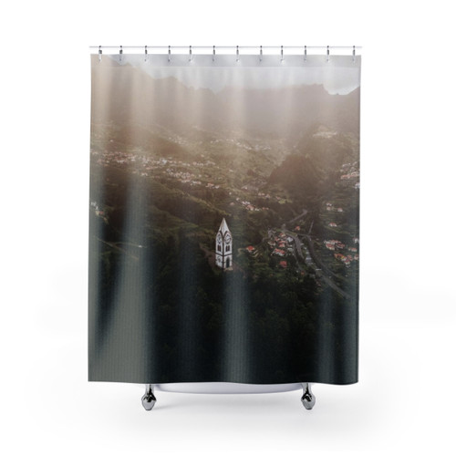 Madeira View Shower Curtains - Cinematic Bathroom Decor