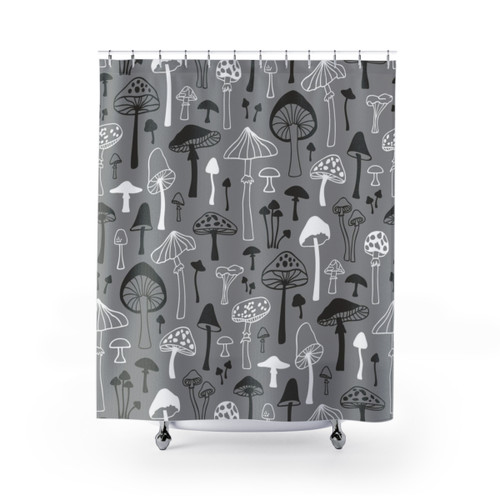 Botanical Mushroom Pattern Shower Curtain