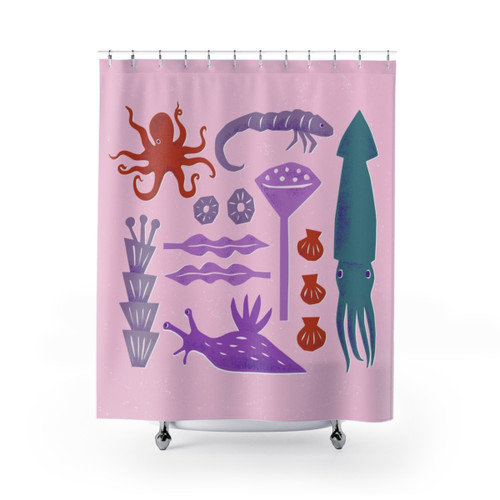 Colorful Sea Creatures Shower Curtain