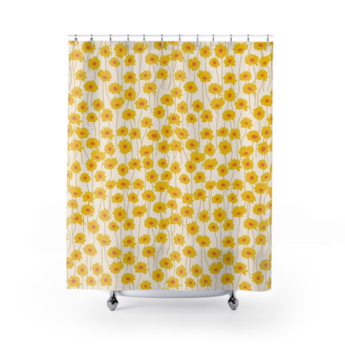 Yellow Flowers Shower Curtain