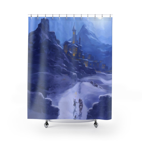 Fantasy Snow Castle Mountain Design Shower Curtains