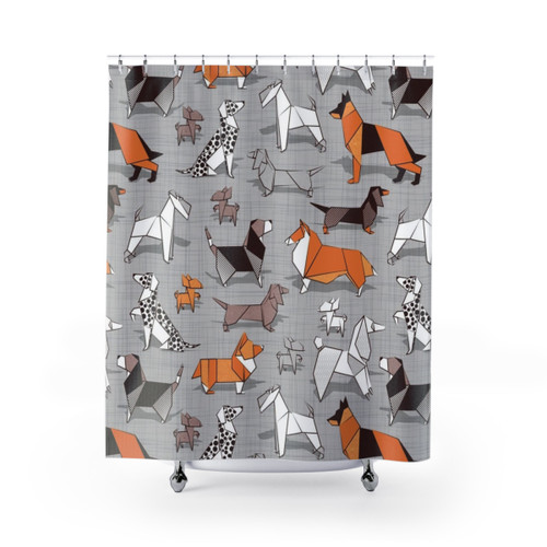 Origami Doggie Friends Shower Curtains