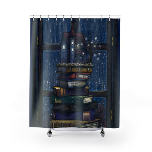 Books Castle Shower Curtain