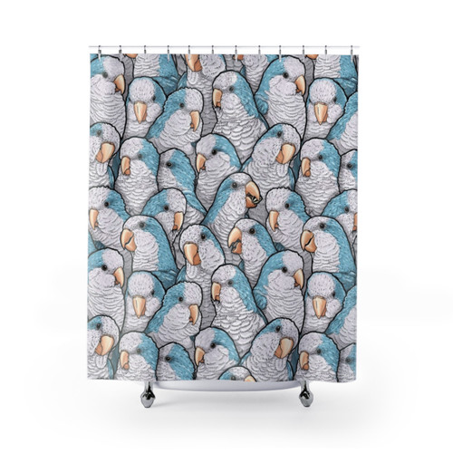 Blue Quaker Monk Parakeet Shower Curtain