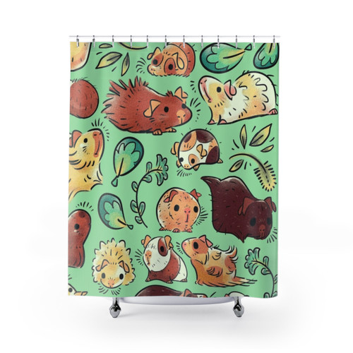 Guinea Pig Shower Curtains with Adorable Huddle Pattern