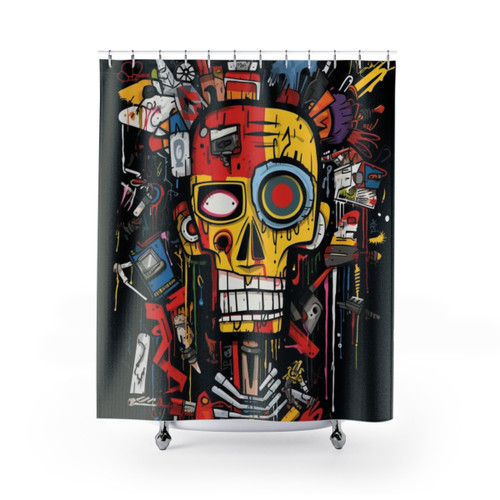 White Red Eye Shower Curtains with Unique Design