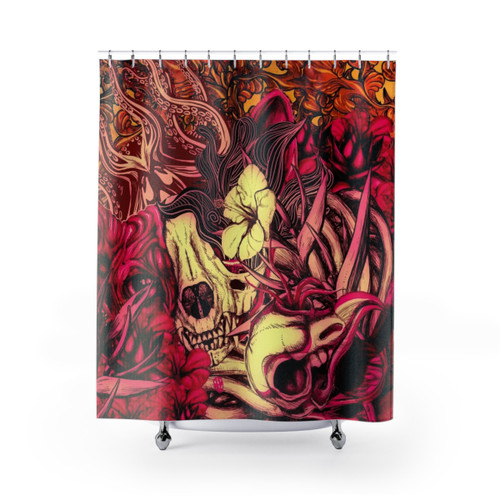 Sphynx Cat and Flower Shower Curtain