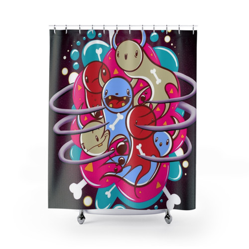 Kirby themed shower curtain