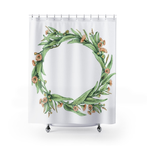 Eucalyptus wreath shower curtain