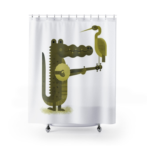 Croc and Stork Shower Curtains - Unique Bathroom Decor