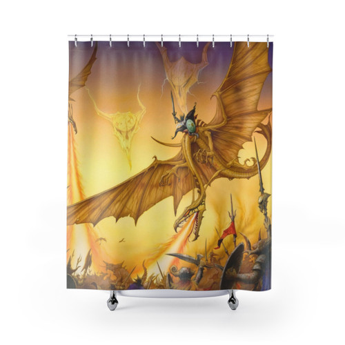 Elric and Flamefang Dragon Shower Curtains
